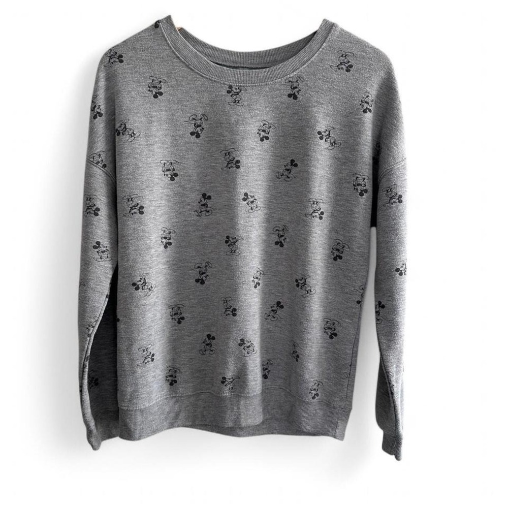 Disney Gray Sweatshirt with Mickey Mouse Pattern